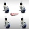 Service Caster 3'' SS Blue Poly Swivel 1-7/8'' Expanding Stem Caster Set with Brake, 4PK SCC-SSEX20S314-PPUB-BLUE-TLB-178-4 - alternate 4
